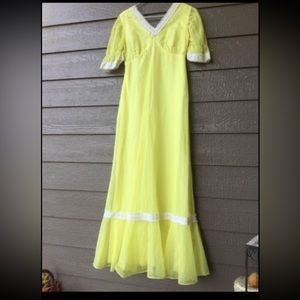 Vintage Handmade, womens Halloween Easter Summer dress, Yellow, size S